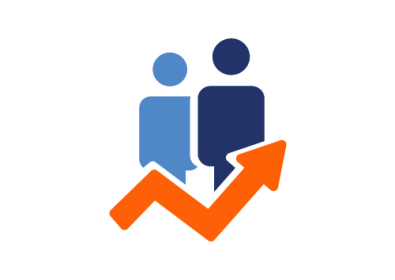 Two people and arrow icon